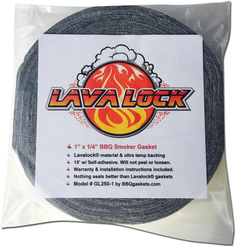 Gasket 1" X 1/4" X 15' for BBQ Smoker Grill High Temp Self Stick