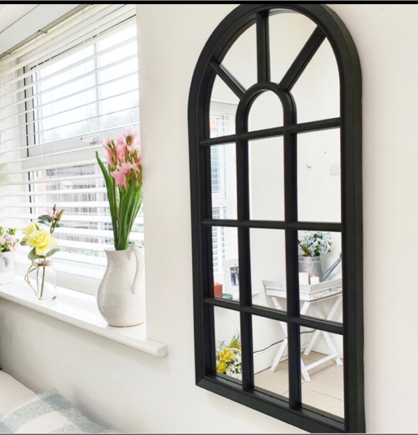 £20 Black French Arch Mirror Soho Arched Window Style Mirror Arch