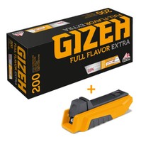 SPAR-SET! 10 Boxen GIZEH Full Flavour Extra Filterhülsen + 1 GIZEH Vario Stopfer