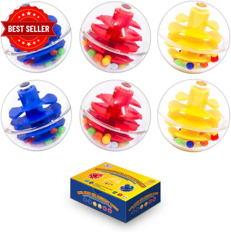 6 Rattle Balls for Ball Drop Toys – 1.8” Clear Safe PC Plastic Replacement Balls