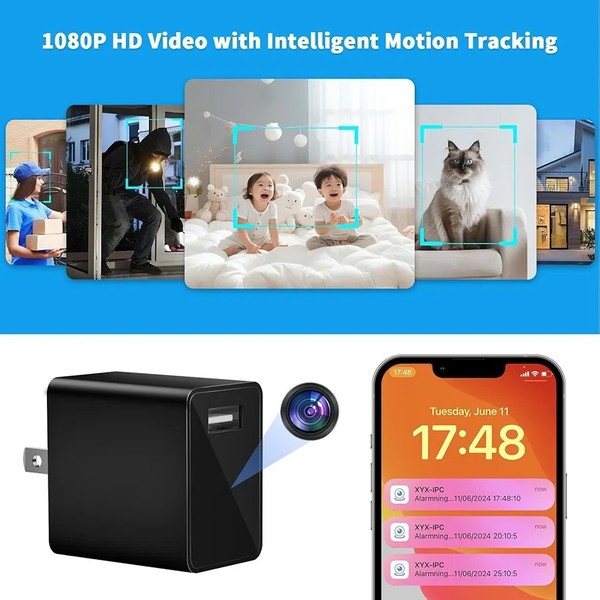 Hidden Camera Charger - WiFi Spy Camera - Mini Wireless Nanny Cam - Full HD - Image 6