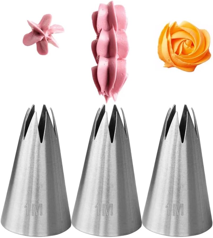 1M Piping Tip for Cake Decorating,Seamless Icing Tips,3 Pcs Decorating Tips,Open