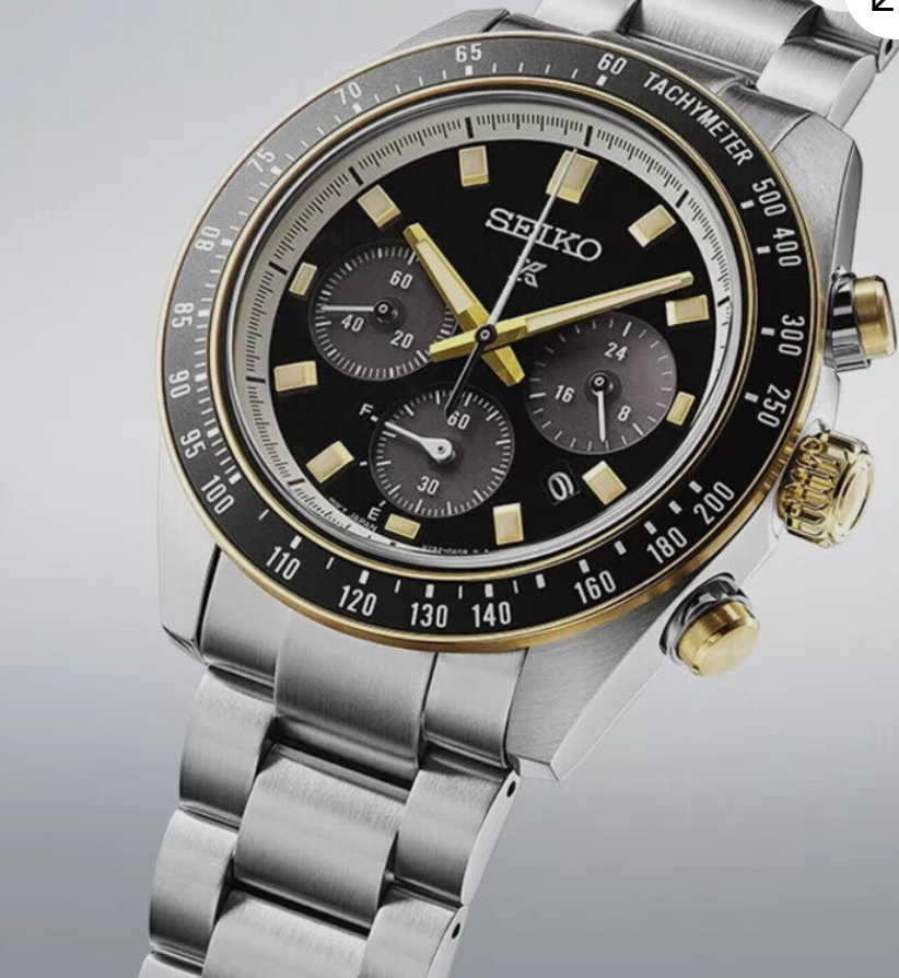 Pre-owned Seiko Ssc941 Prospex Two Tone Speedtimer Solar Chronograph Watch 100m Box & Tags