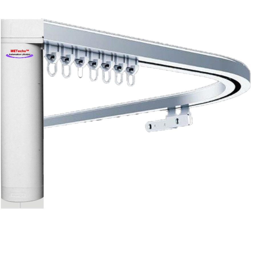 Metechs Motorized Electric Remote control Flexible bendable curved drapery track