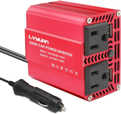 LVYUAN 300W Power Inverter DC 12V to 110V AC Car Inverter Converter with 3.1A