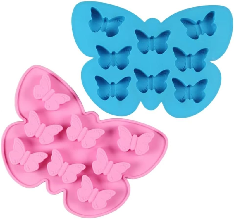 2 PCS Butterfly Mold Silicone,Chocolate Candy Gummy Baking,Butterfly Ice Cube Tr