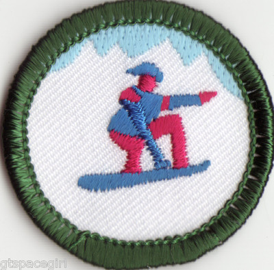 Retired Girl Scouts Junior Badge Patch~2000-2011~Winter Sports~Snowboarding