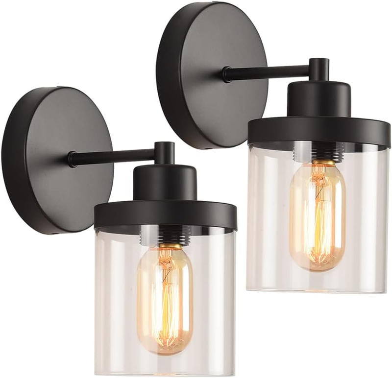 Black Wall Sconces Set of 2 Matte Black Bathroom Lights Black Sconces Indoor Wal