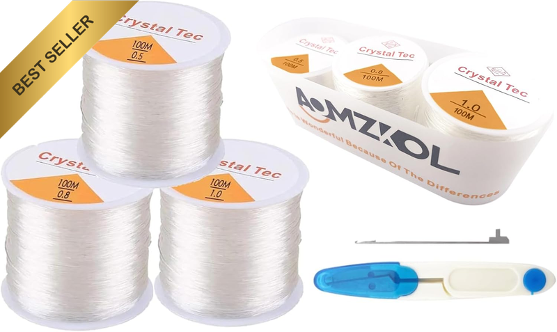 Elastic Stretch Thread for Bracelets, 3 Rolls Elastic Bead Cord,  Stretchy Brace