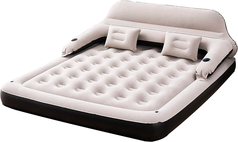 King Size Air Mattress Blow up Bed with Inflatable Headboard