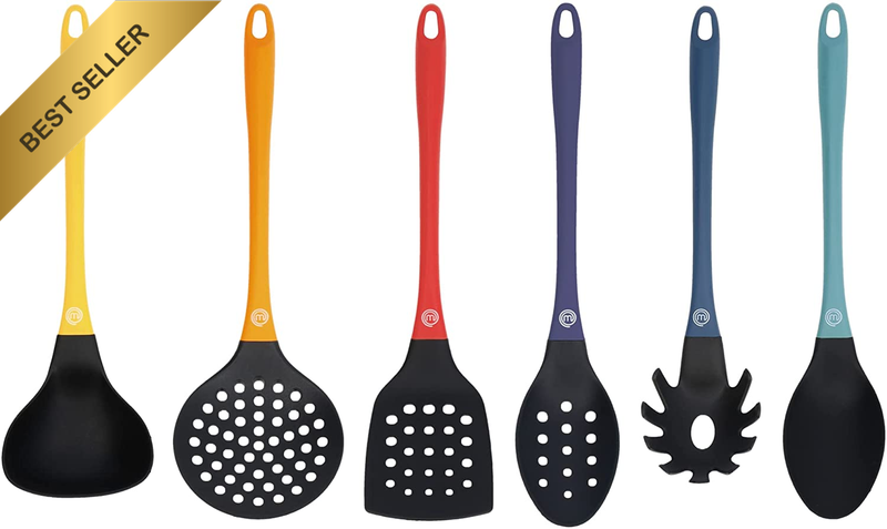Kitchen Utensils Set, Nylon Cooking Utensils Set of 6, Non Toxic & Non Scratch C