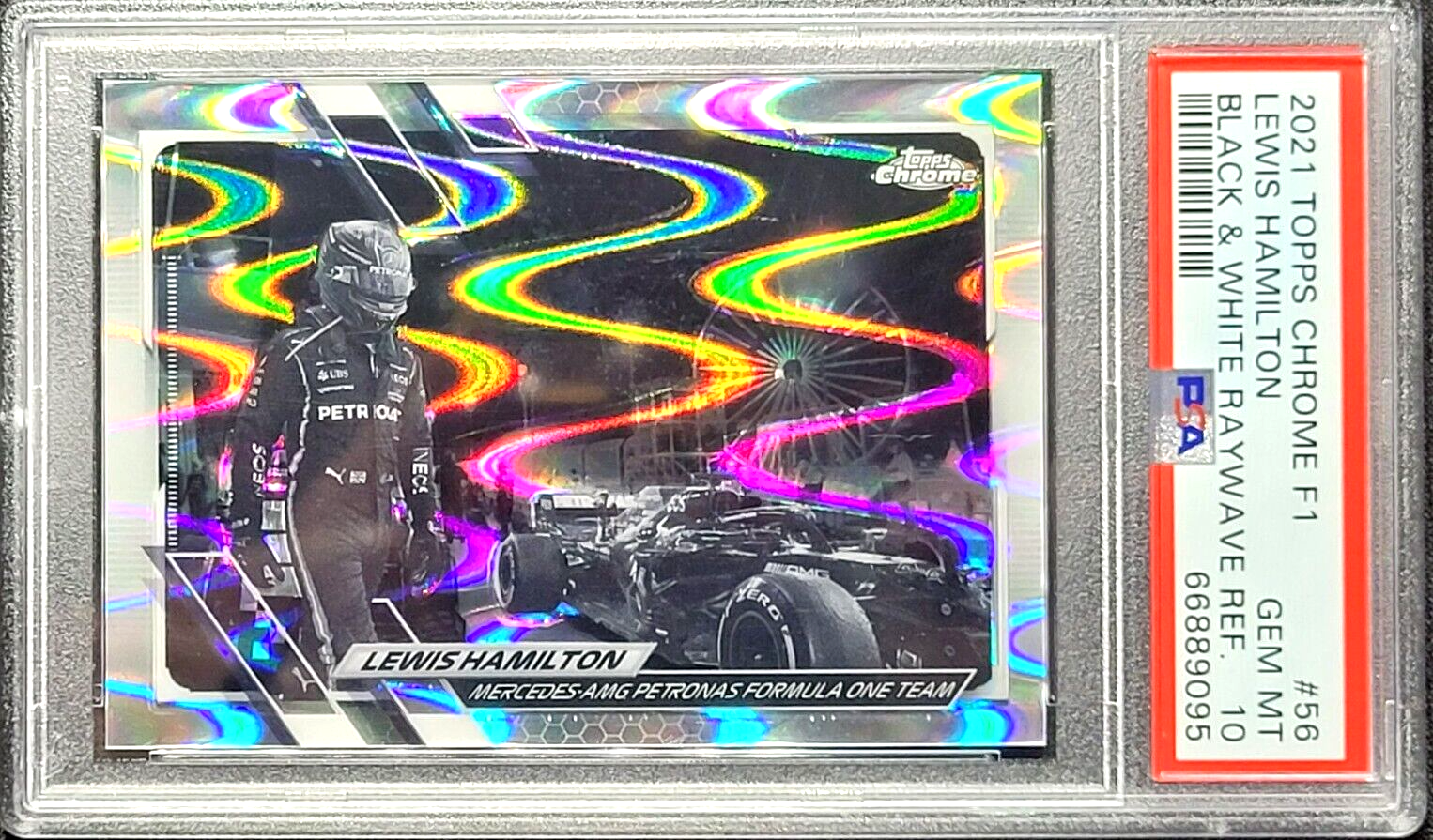 2021 Topps Chrome #56 F1 Lewis Hamilton Black White RayWave