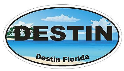 Destin Florida Oval Bumper Sticker or Helmet Sticker D1143