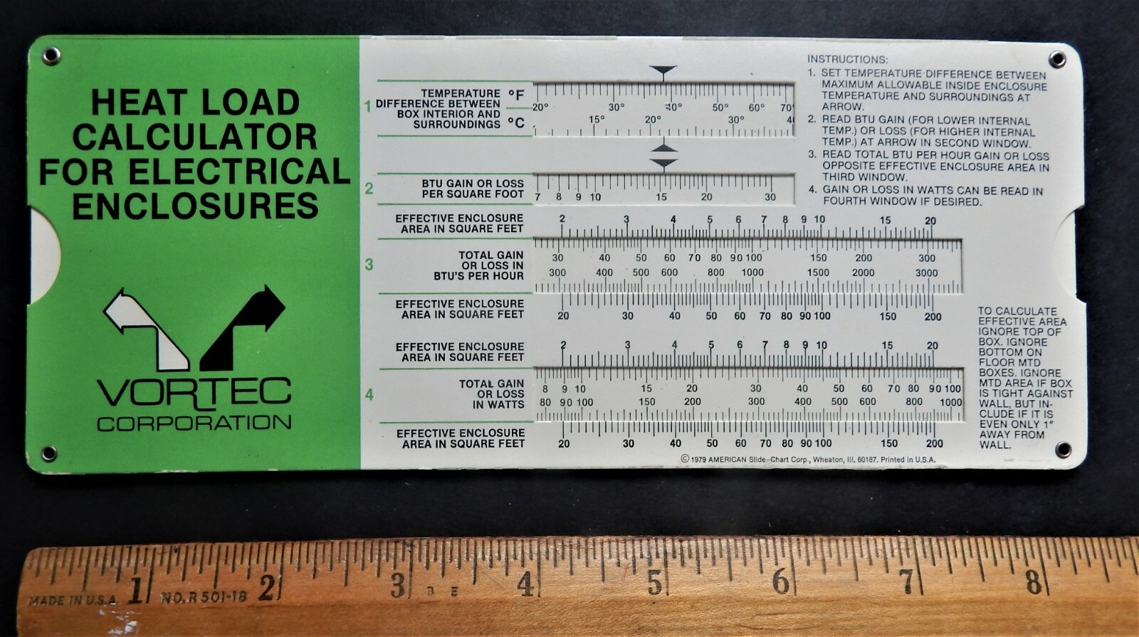 Купить Slide rules Heat Load Calculator for Electrical Enclosures Slide Chart Sizing Guide