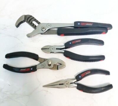 4PC Performance Hand Tool Pliers Set Long Nose Diagonal Slip Groove Joint Pliers