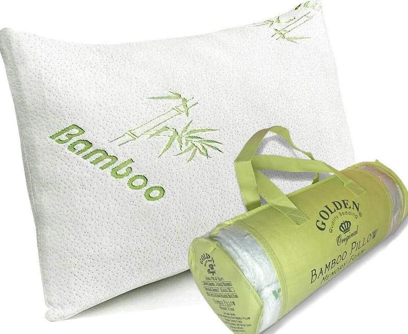 King Size Bamboo Pillow for Sleeping - Cooling Shredded Memory Foam Hypoallergen