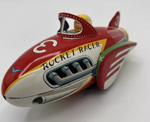 TIN FRICTION POWERED No. 3 Rocket Racer MT Trademark Litho