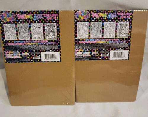 NWT 2 Lisa Frank Velvet Art Coloring Pages, Unicorns, Puppy N Kitten W/Markers