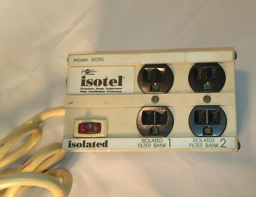 ISOTEL 4 TRANSIENT VOLTAGE SURGE Suppressor, 120V 50/60 HZ 15A, 4 Outlet, 6 ft