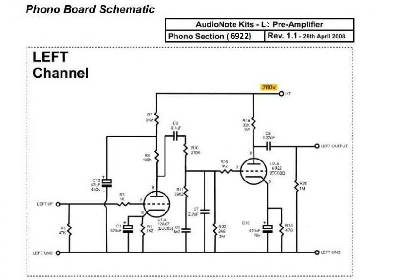 DIY Hiend L3 RIAA MM Tube Phono Amplifier Board PCB + Power Supply PCB