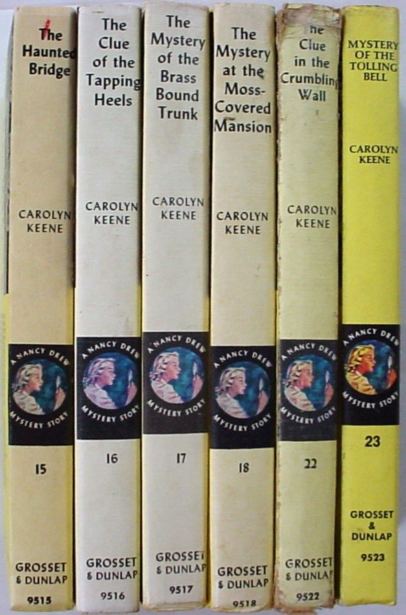 Nancy Drew 6 Lot nos.15, 16, 17, 18, 22, 23 Yellow Spine Picture Cover Editions