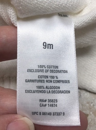 Carter's Baby Girls' Cardigan White 9 Months Sweater