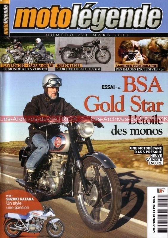 Moto Legende 221 Norton 650 Ss Yamaha Rd 400 Laverda 350 Bsa 500 Motobecane D 45