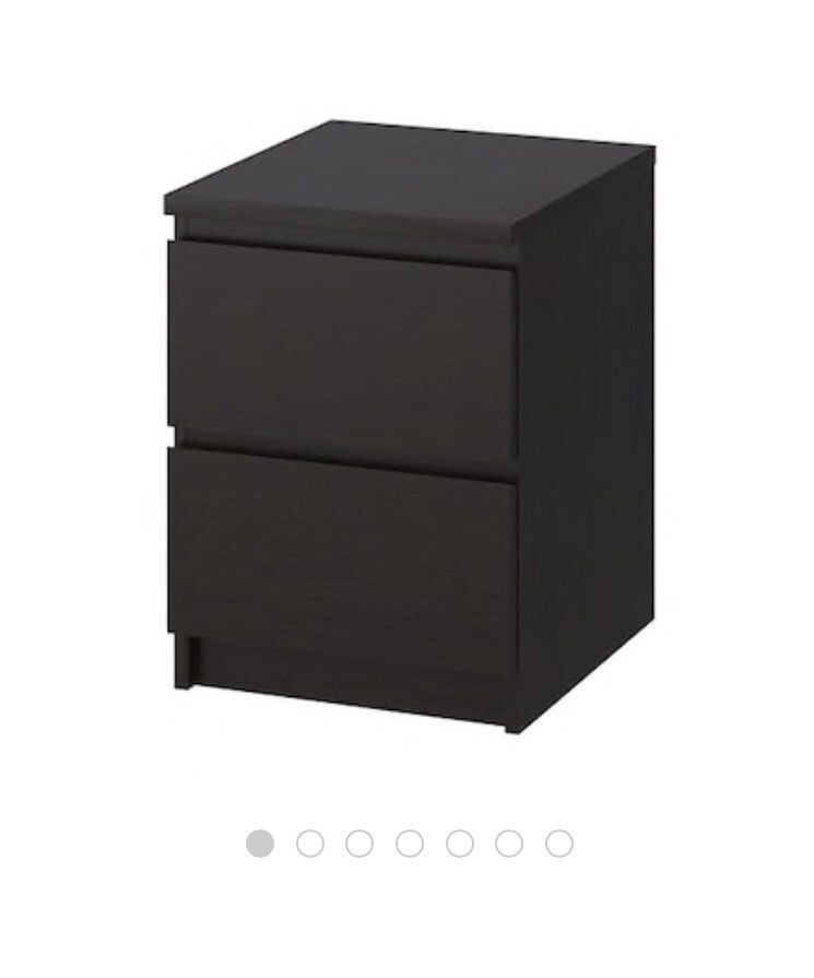 IKEA MALM Black Brown Bedside Table with 2 Drawers in Ruislip, London