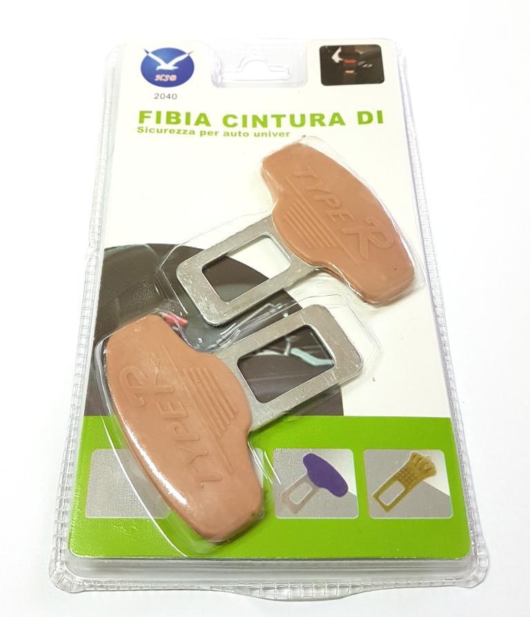 Set 2 Ganci Sicurezza Bip Stop Cintura Spia Allarme Universale Attacco Beige hsb