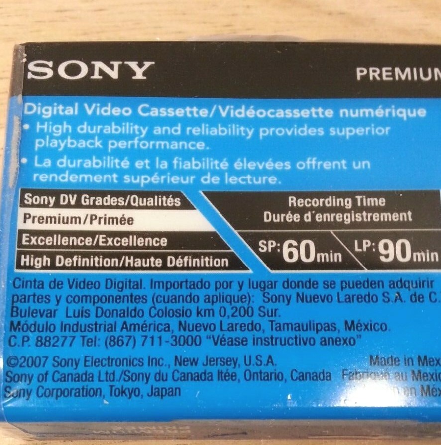 DVC 60 Tape - LOT of 6 - SONY - Panasonic - NEW - Factory Sealed