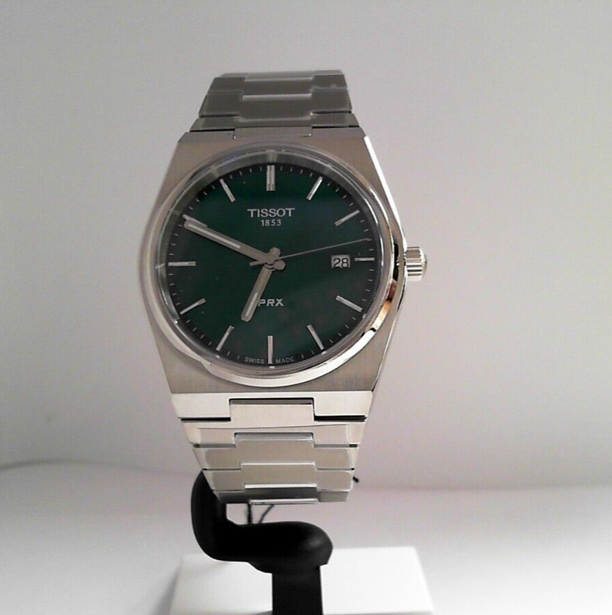 Pre-owned Tissot Prx Automatic Green Watch T137.410.11.091.00 In Box With Tags