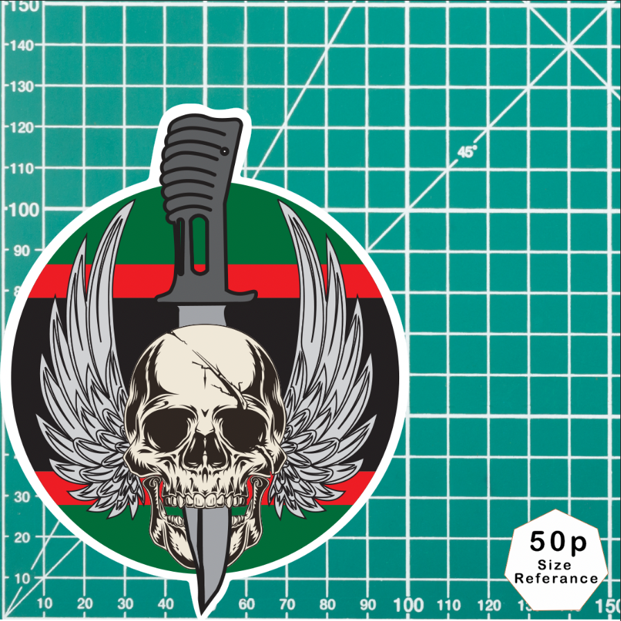 Waterproof Vinyl The Rifles Sticker - Winged Skull - Picture 5 of 5