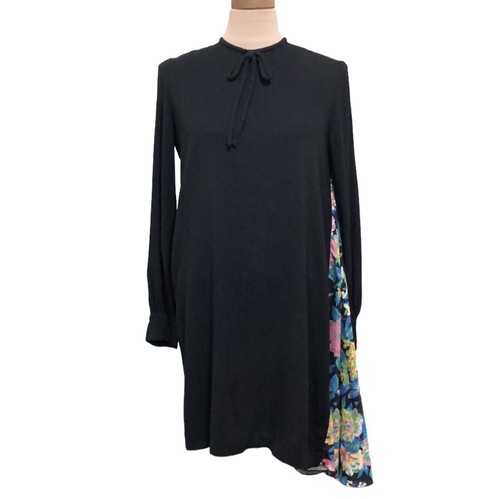 MSGM｜DRESSES (3841MDA82 257002 99) MSGM Floral Pleat Dress Size 38 IT US 2 Black | eBay