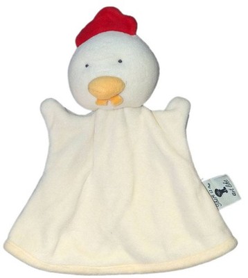 Doudou marionnette Poule blanche There is no art like Pop Art 25 cm