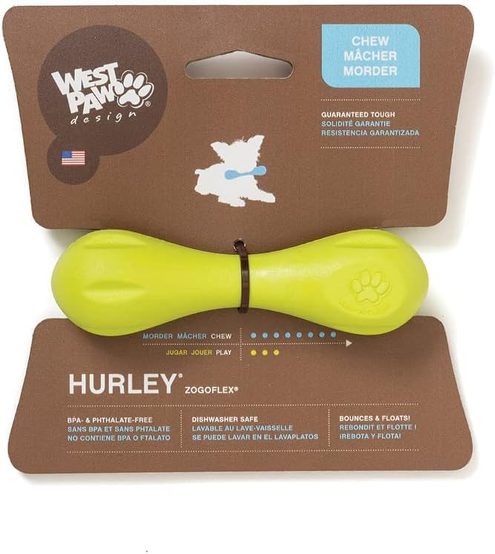 WEST PAW Zogoflex Hurley Dog Bone Chew Toy &ndash; Floatable Pet Toys for Aggressive C