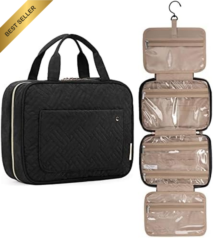 Toiletry Bag Travel Bag with Hanging Hook, Water-Resistant Makeup Cosmetic Bag T