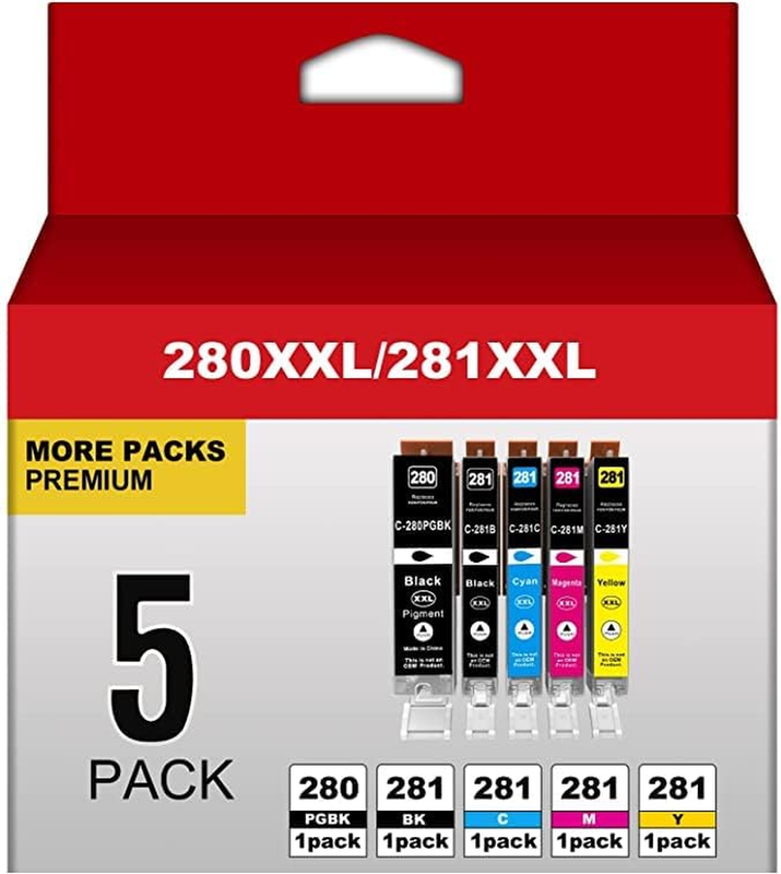 PGI-280XXL CLI-281XXL Replacement for Canon 280 281 280XXL 281XXL Ink Cartridges