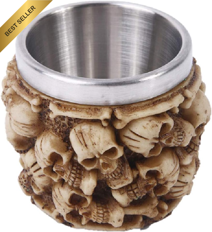 Skeleton Heap of Skulls Cup Coffee Mug Stainless Steel Gothic Halloween Decor