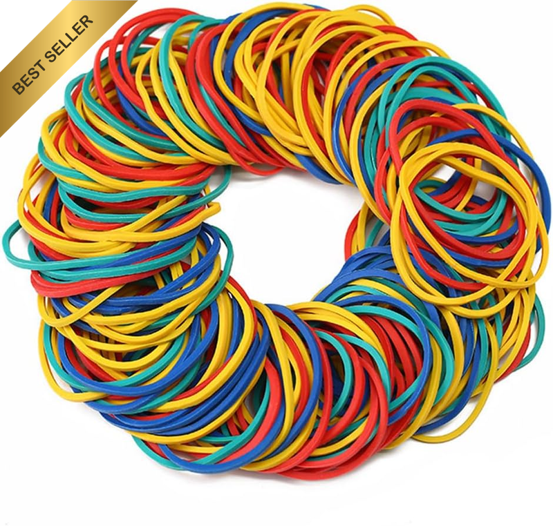 1000PCS Multicolor Rubber Bands Office Supplies - 2.5Cm 1