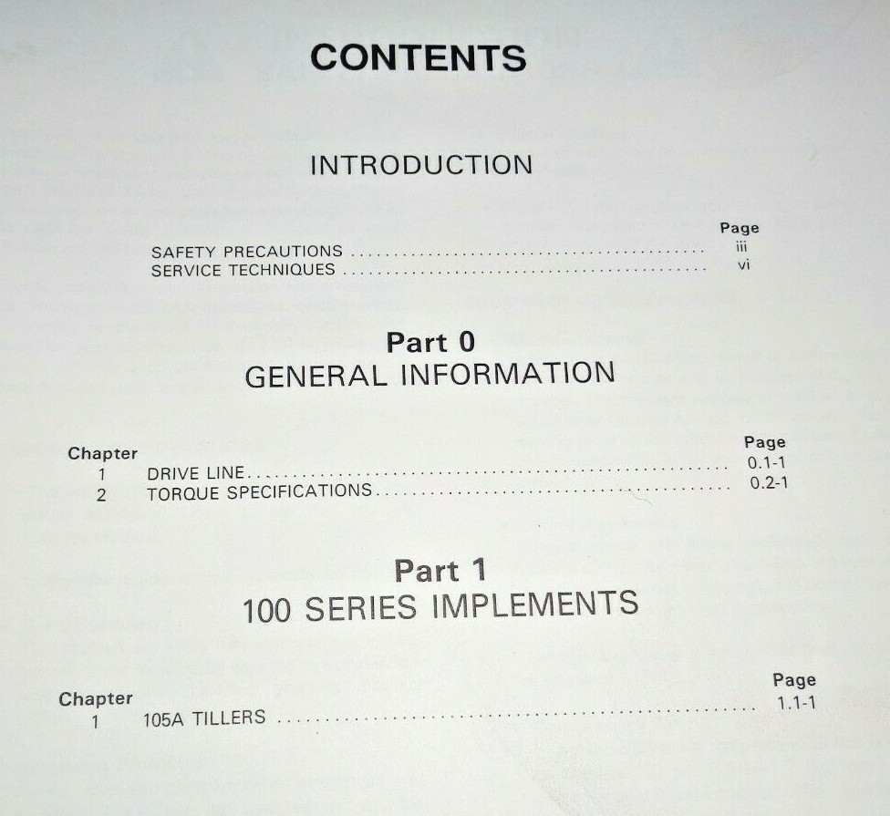 Ford 100 Series Implements 105A Tillers Service Shop Repair Manual NH Original!