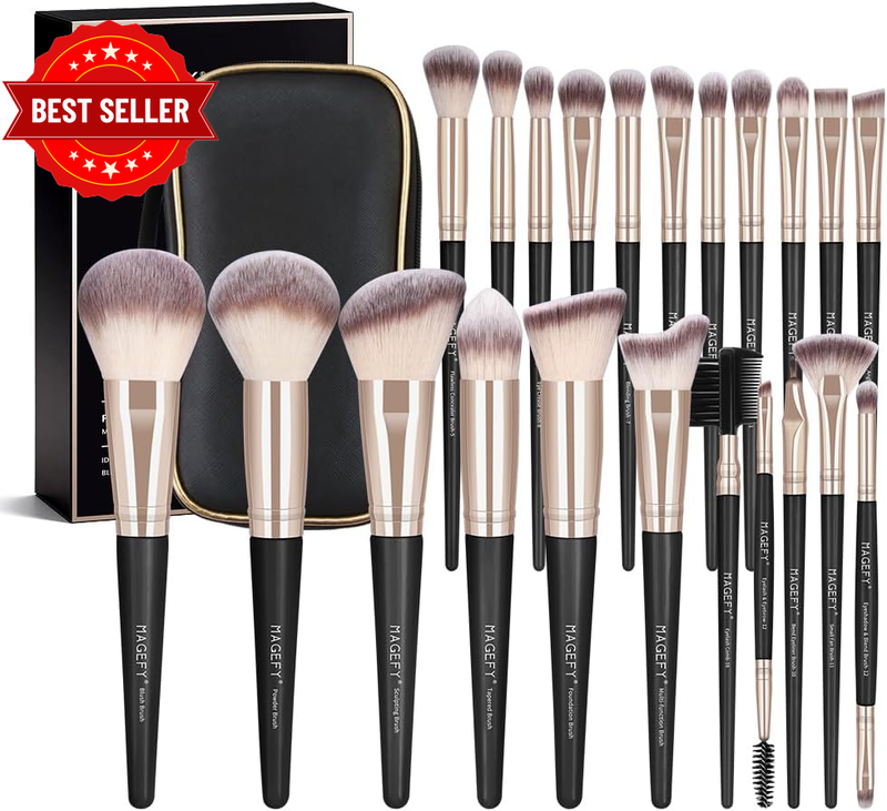 Makeup Brushes, 22 Pcs Professional Premium Synthetic Makeup Brush Set with Case