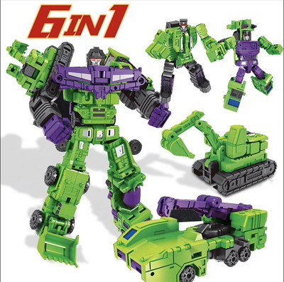 6 in 1 Devastator Engineering Truck Robot Combiner 8'' Toys Action Figure