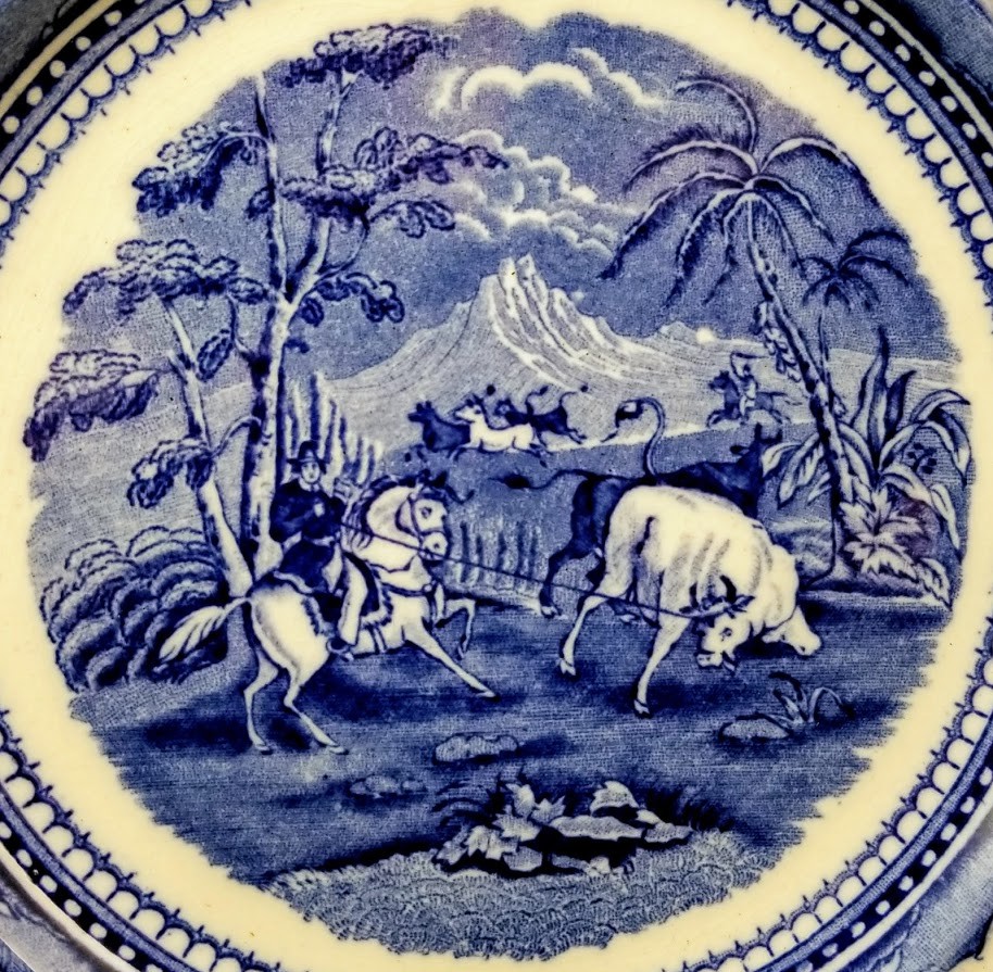Antique 'Toro' Transferware Plate by George Jones & Sons, c. 1873