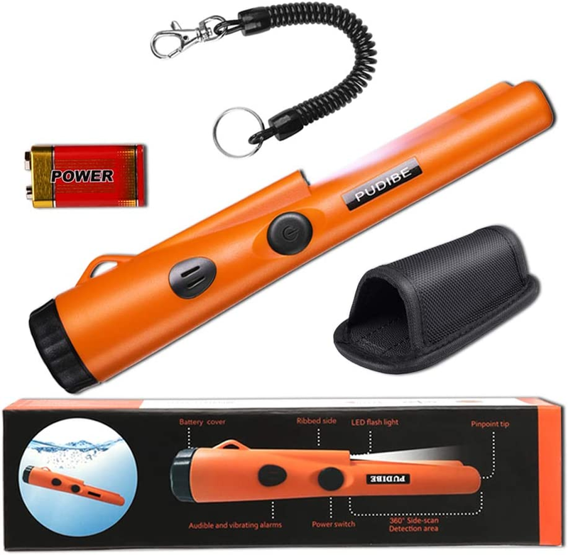 Pinpoint Metal Detector Pinpointer - Fully Waterproof with Orange Color Include 