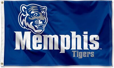 Memphis Tigers Wordmark Logo Large Grommet Banner Flag blue 