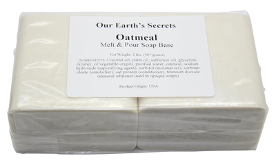 Oatmeal- 2 Lbs Melt and Pour Soap Base - Our Earths Secrets