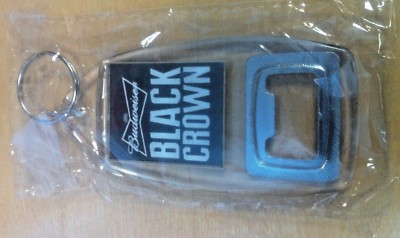 Budweiser Black Crown Bottle Opener Key Ring - New & Free Shipping