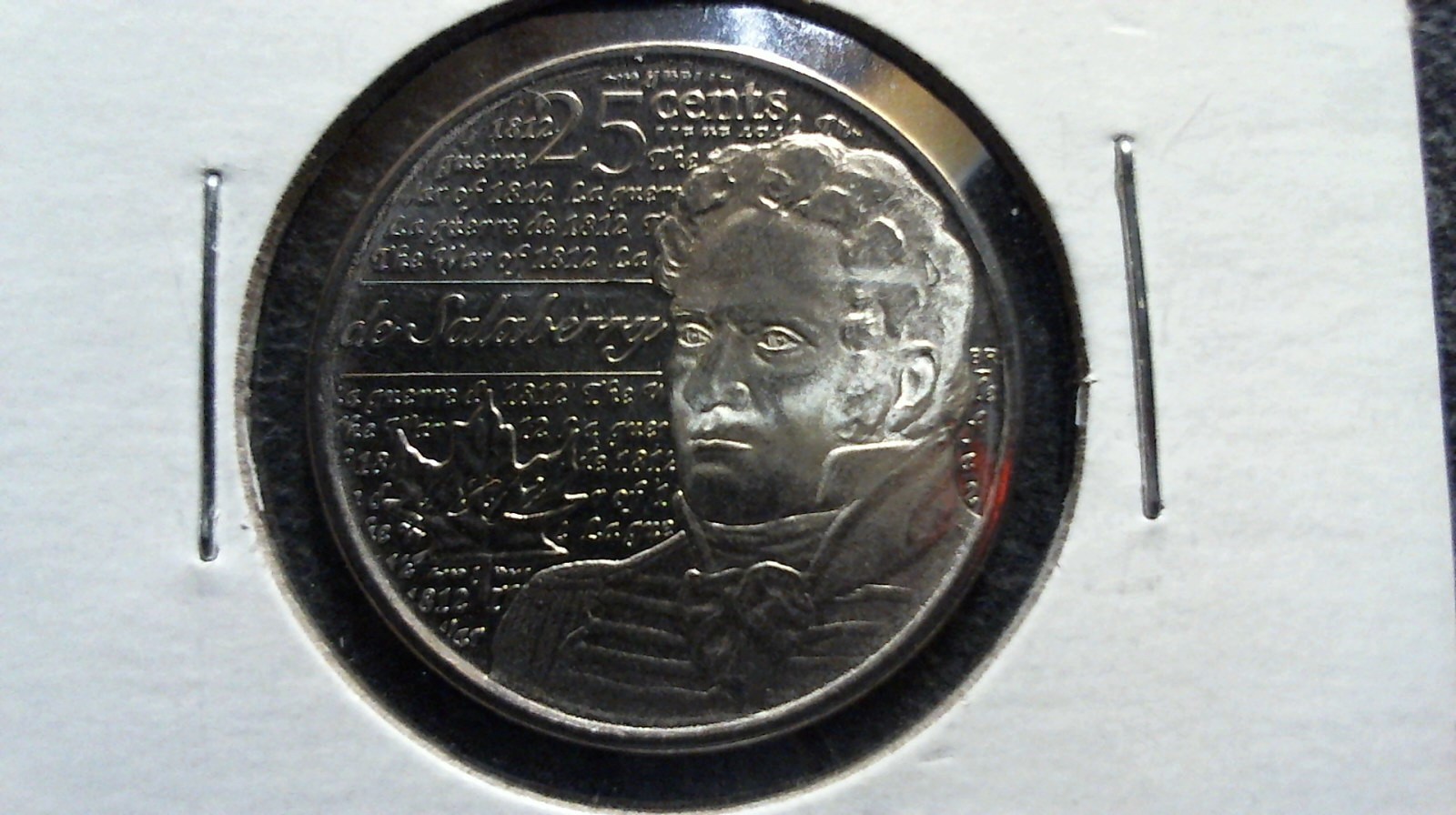 de Salaberry war hero CAN 25c piece in a 2 x 2 holder