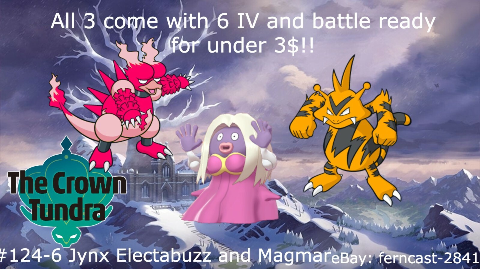 Pokemon Sword And Shield Shiny Electabuzz Magmar and Jynx 6IV 