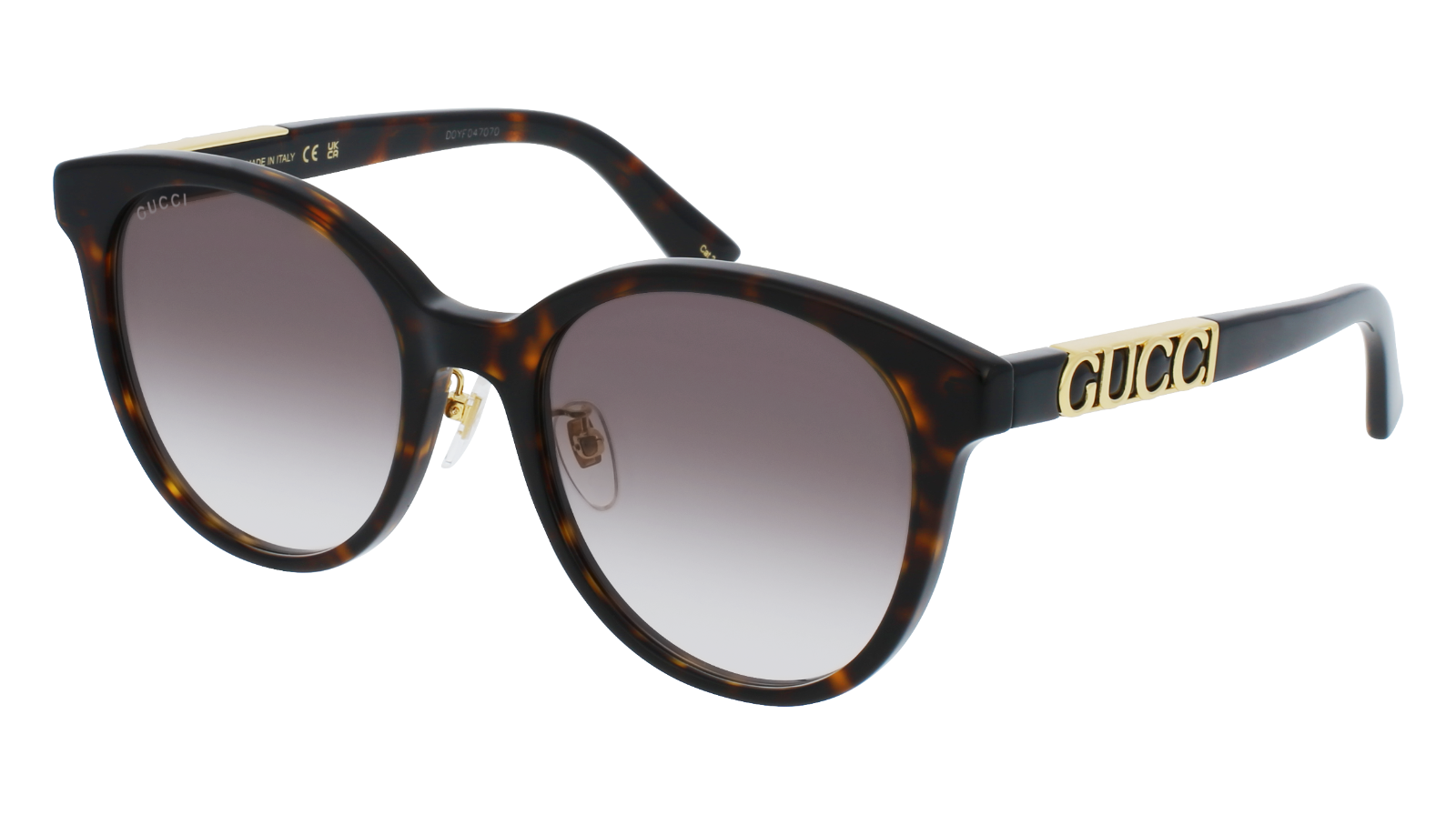 Pre-owned Gucci Gg1191sk-002 Women's Havana Frame / Brown Gradient Lens Sunglasses